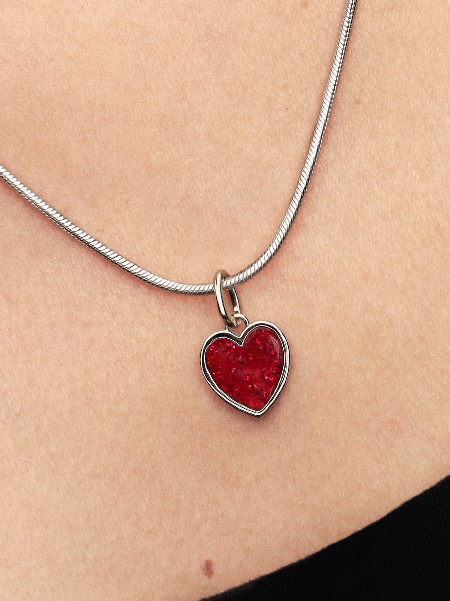 Engravable Red Heart Dangle Charm