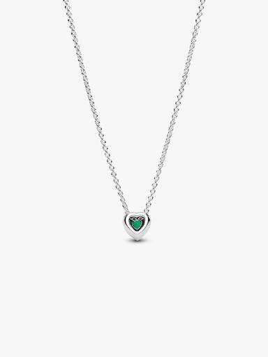 Elevated Green Heart Necklace