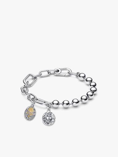 Rose Medallion and Heart Medallion Bracelet Set