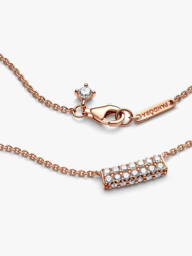 Pandora Timeless Pavé Double-row Bar Collier Necklace