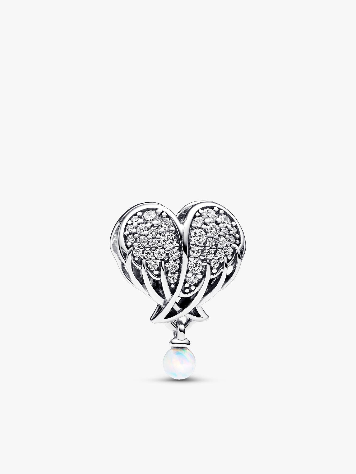 Sparkling Angel Wings & Heart Charm