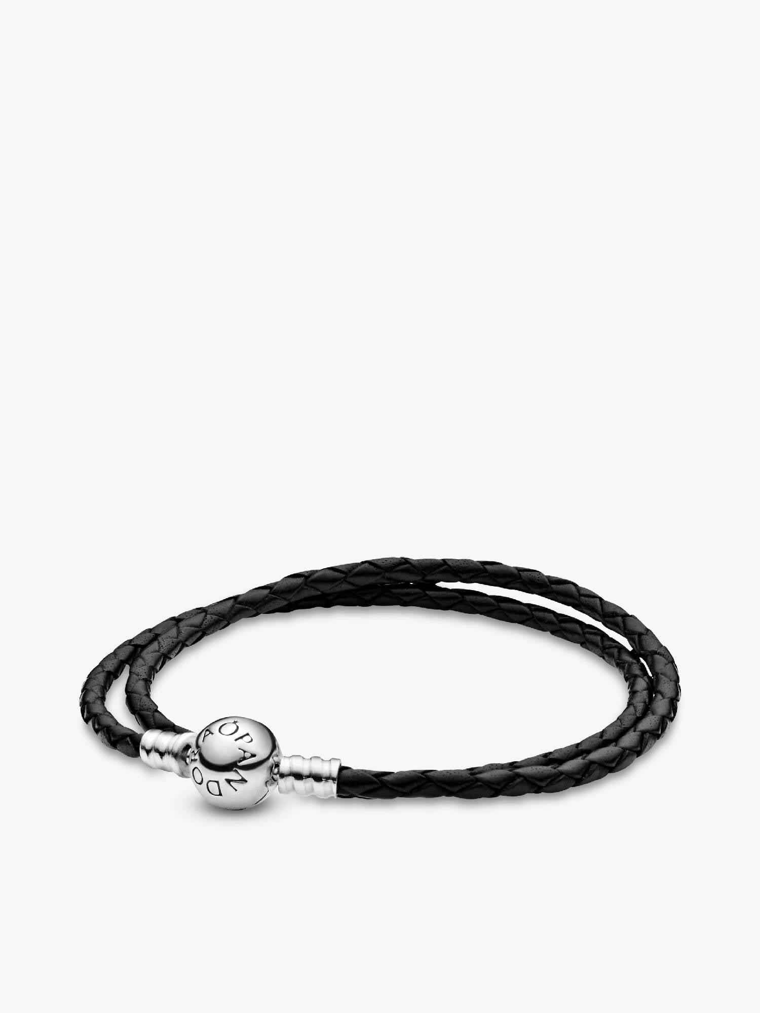 Double Black Leather Bracelet