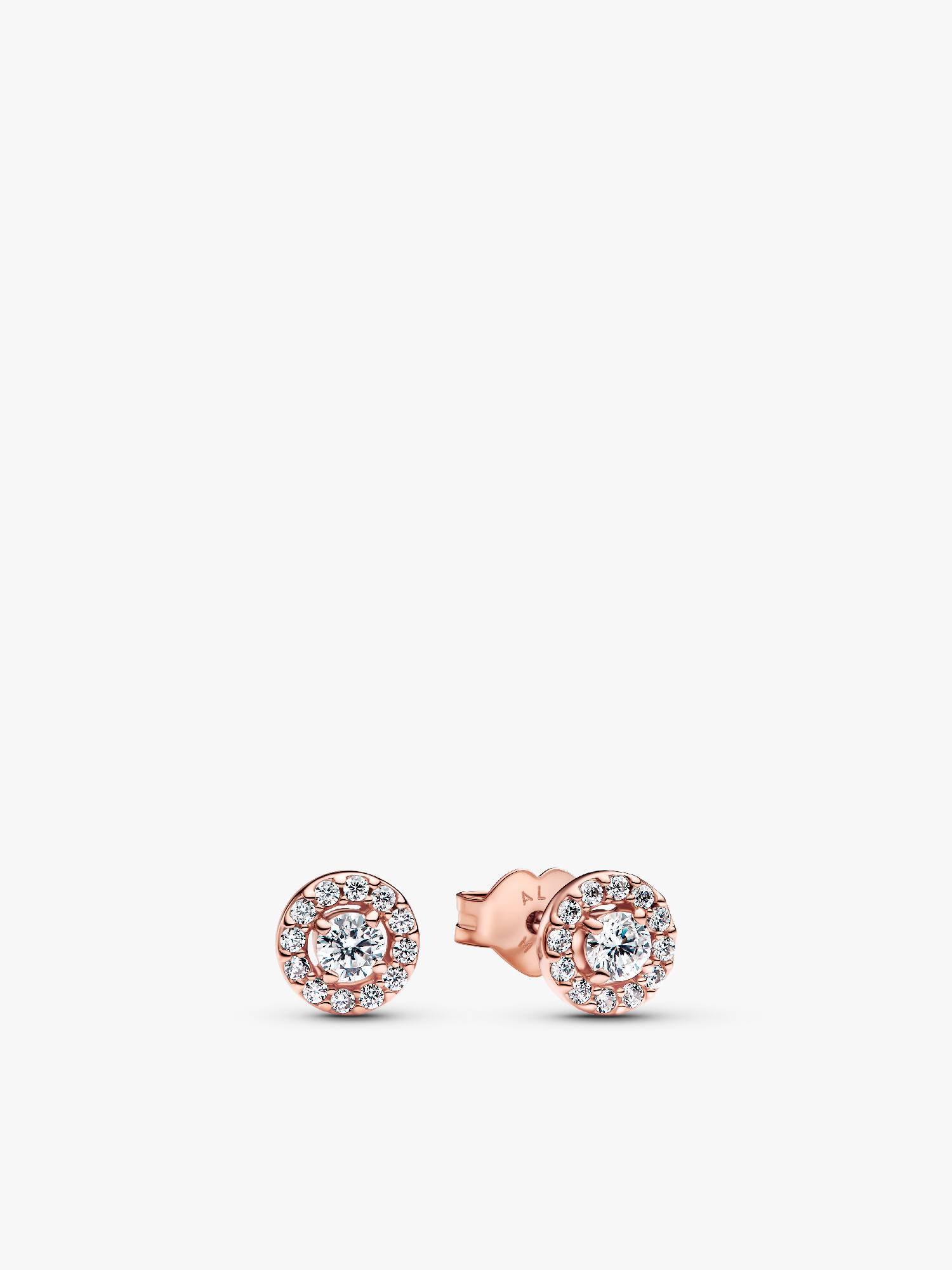 Round Pavé Halo Stud Earrings