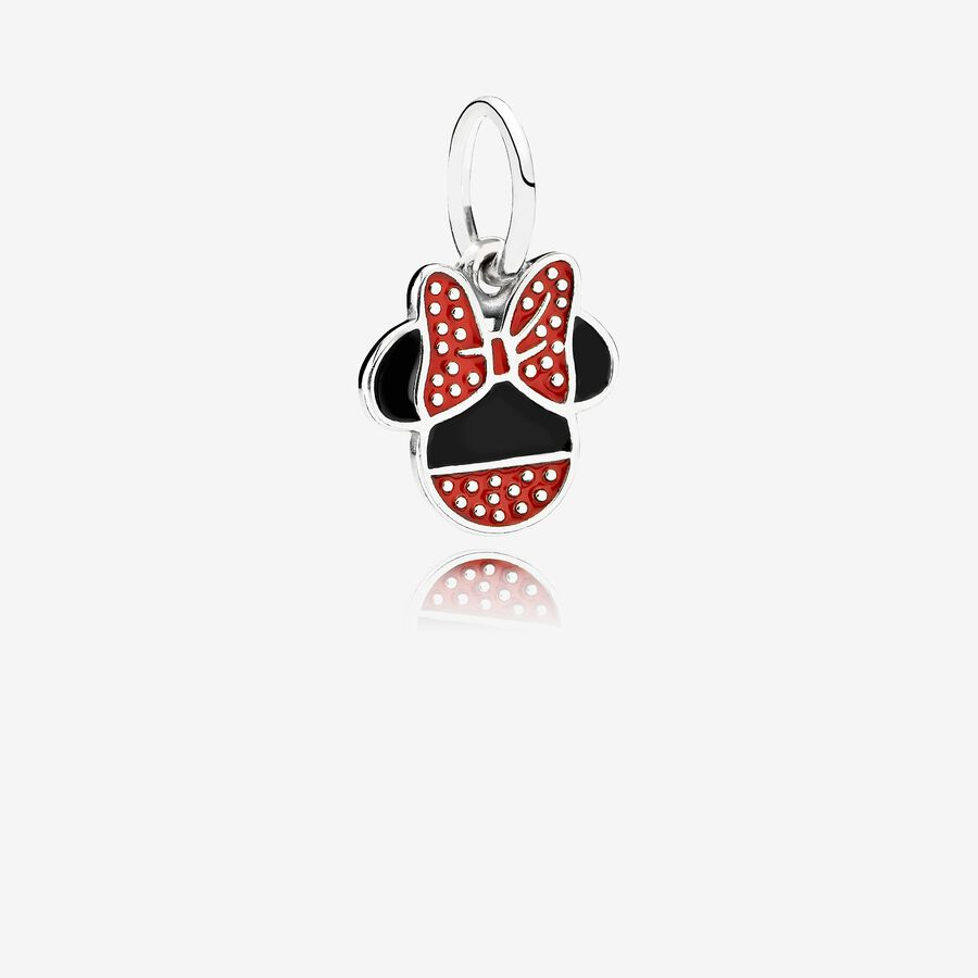 SALE - Disney Minnie silver dangle with black and red enamel image number 0