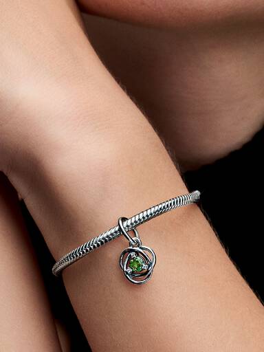 Spring Green Eternity Circle Dangle Charm