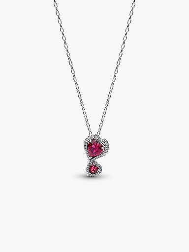 Red Halo Hearts Pendant Necklace