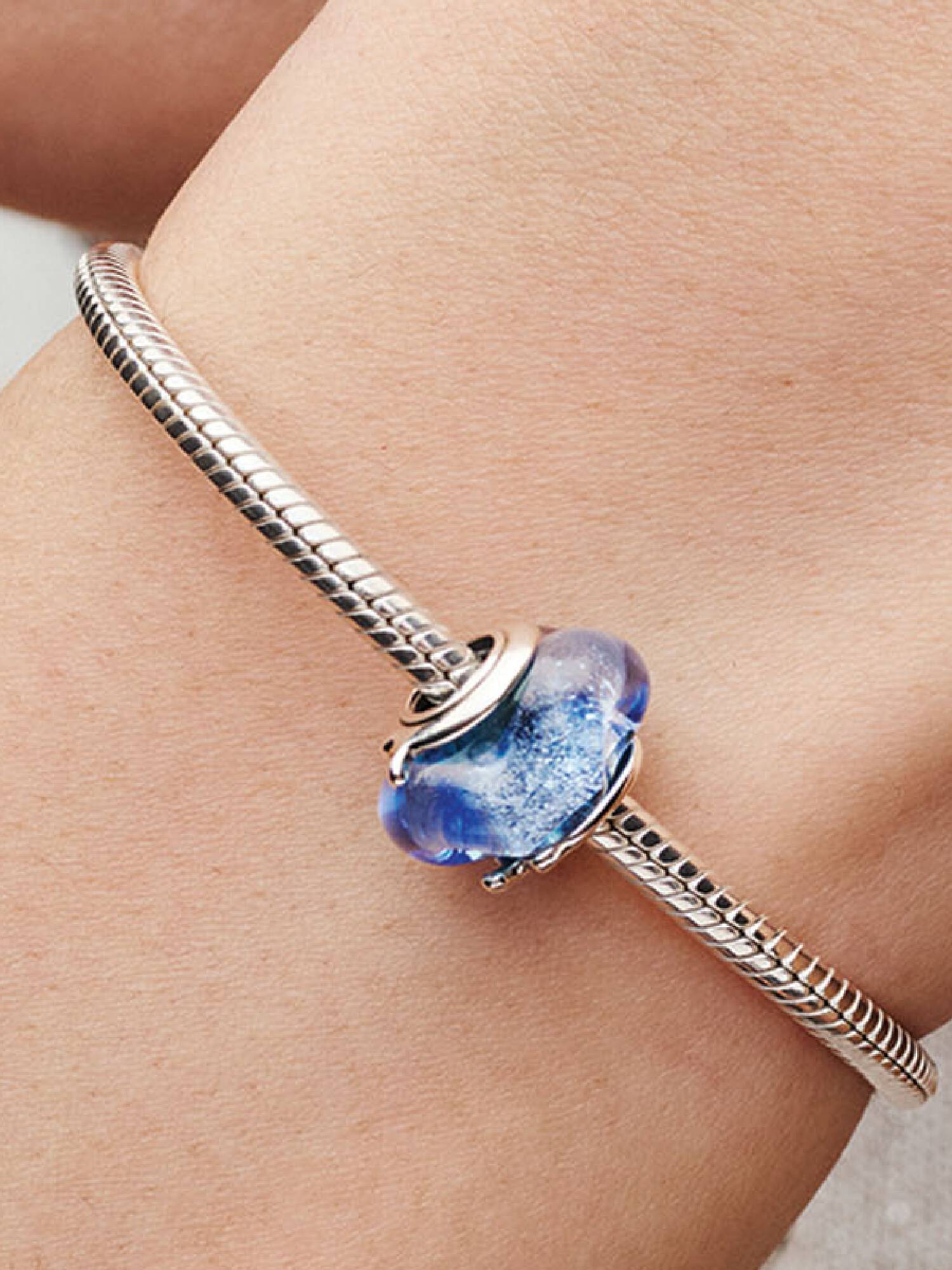 波浪藍 Murano 琉璃串飾