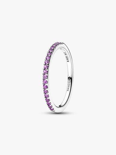 Sparkling Purple Half-Eternity Band Ring