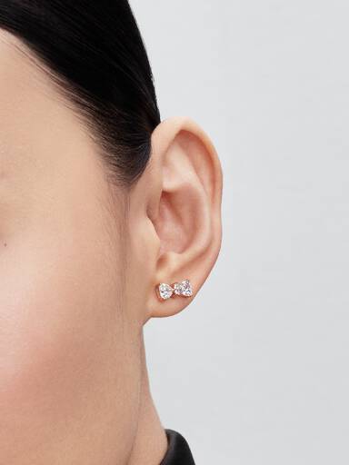 Sparkling Small Bow Stud Earrings