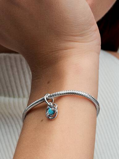 Turquoise Blue Eternity Circle Dangle Charm