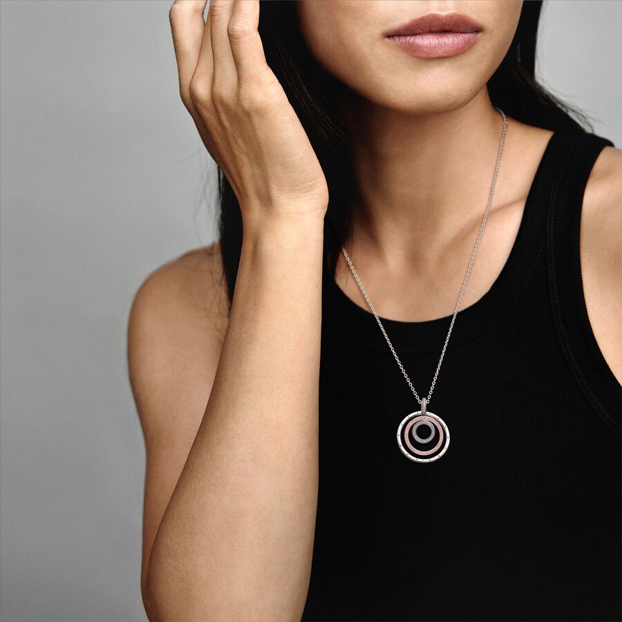 Two tone Circles Pendant Necklace Two tone Pandora HK two-tone-circles-pendant-necklace-two-tone-pandora-hk