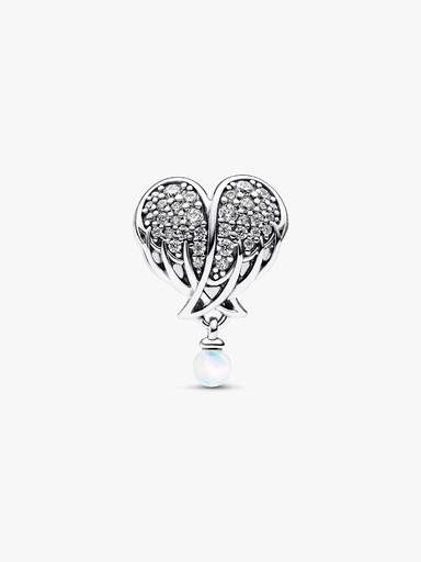 Sparkling Angel Wings & Heart Charm