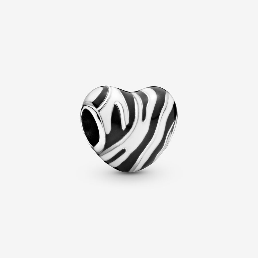 Zebra Stripes Heart Charm image number 0