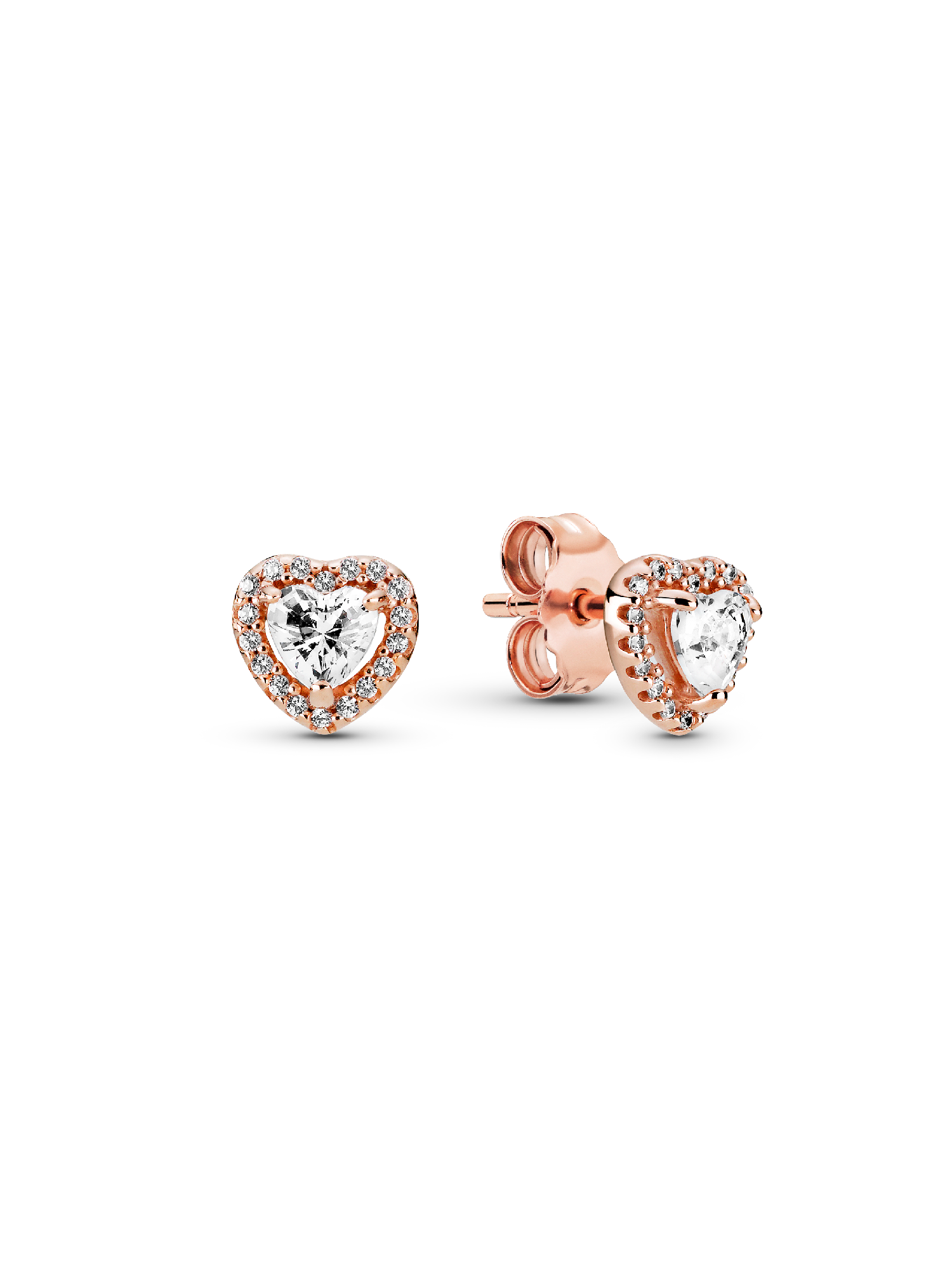 Sparkling Elevated Heart Stud Earrings