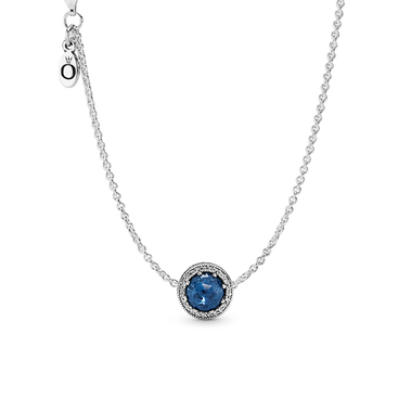Sparkling Dark Blue Charm Necklace Set
