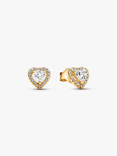 Sparkling Elevated Heart Stud Earrings