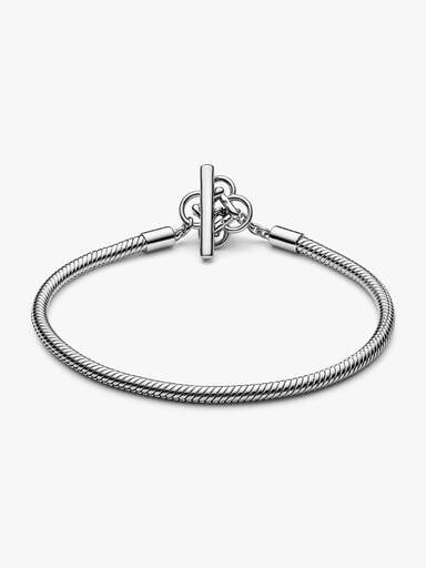 Pandora Moments Peace Knot T-bar Snake Chain Bracelet