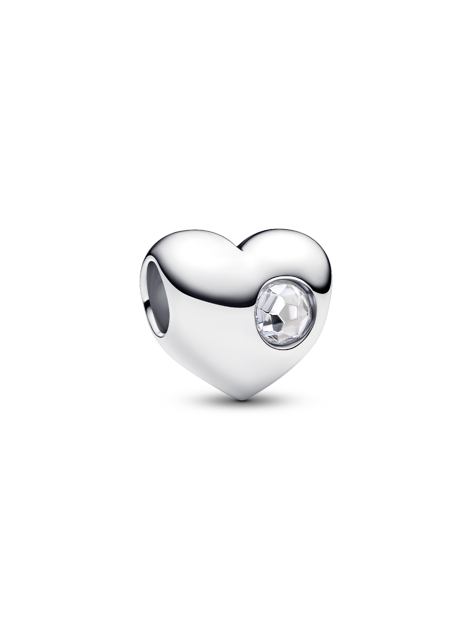 Engravable Clear Stone Heart Charm