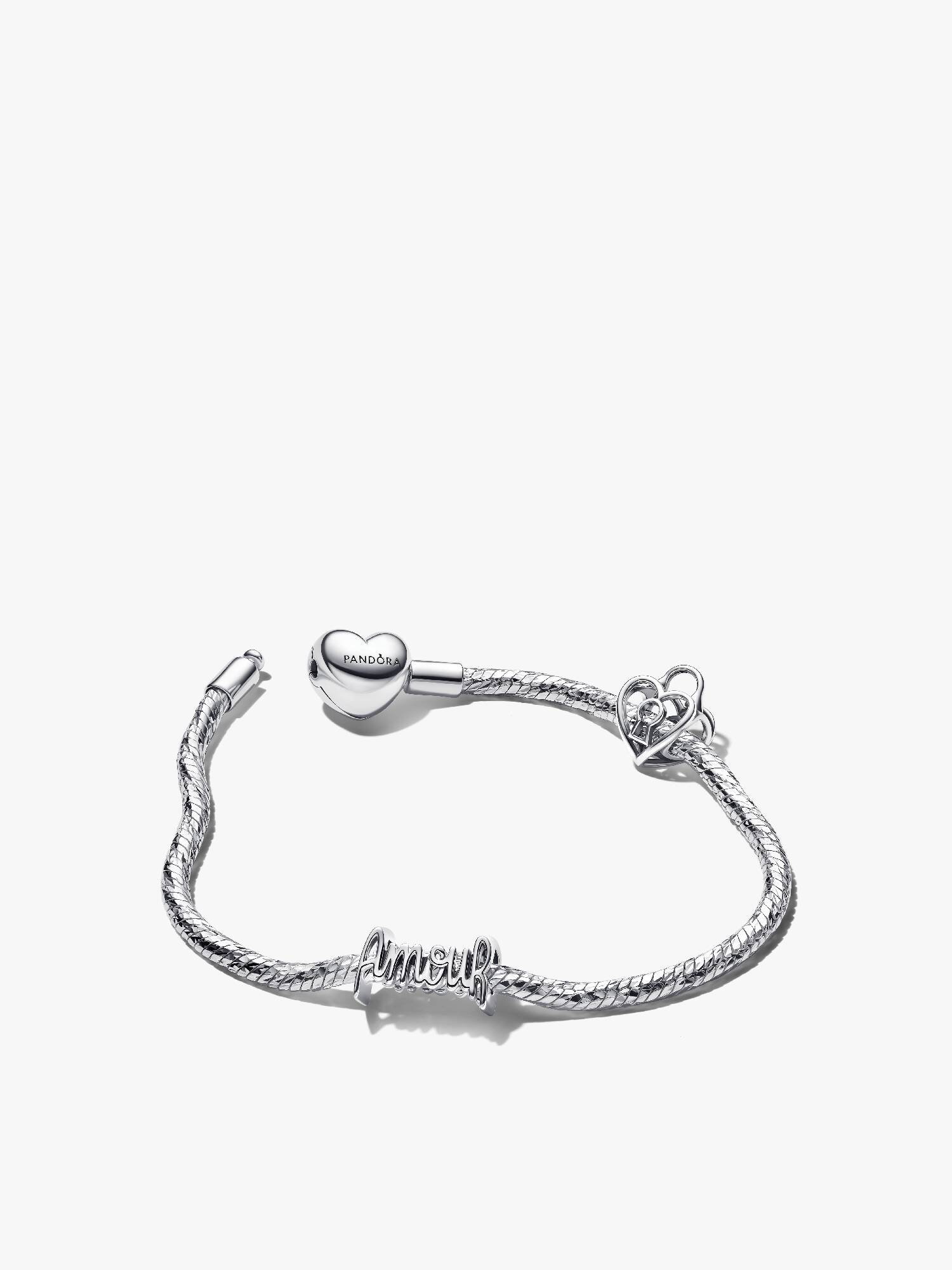 Amour & Heart Padlock Bracelet Set