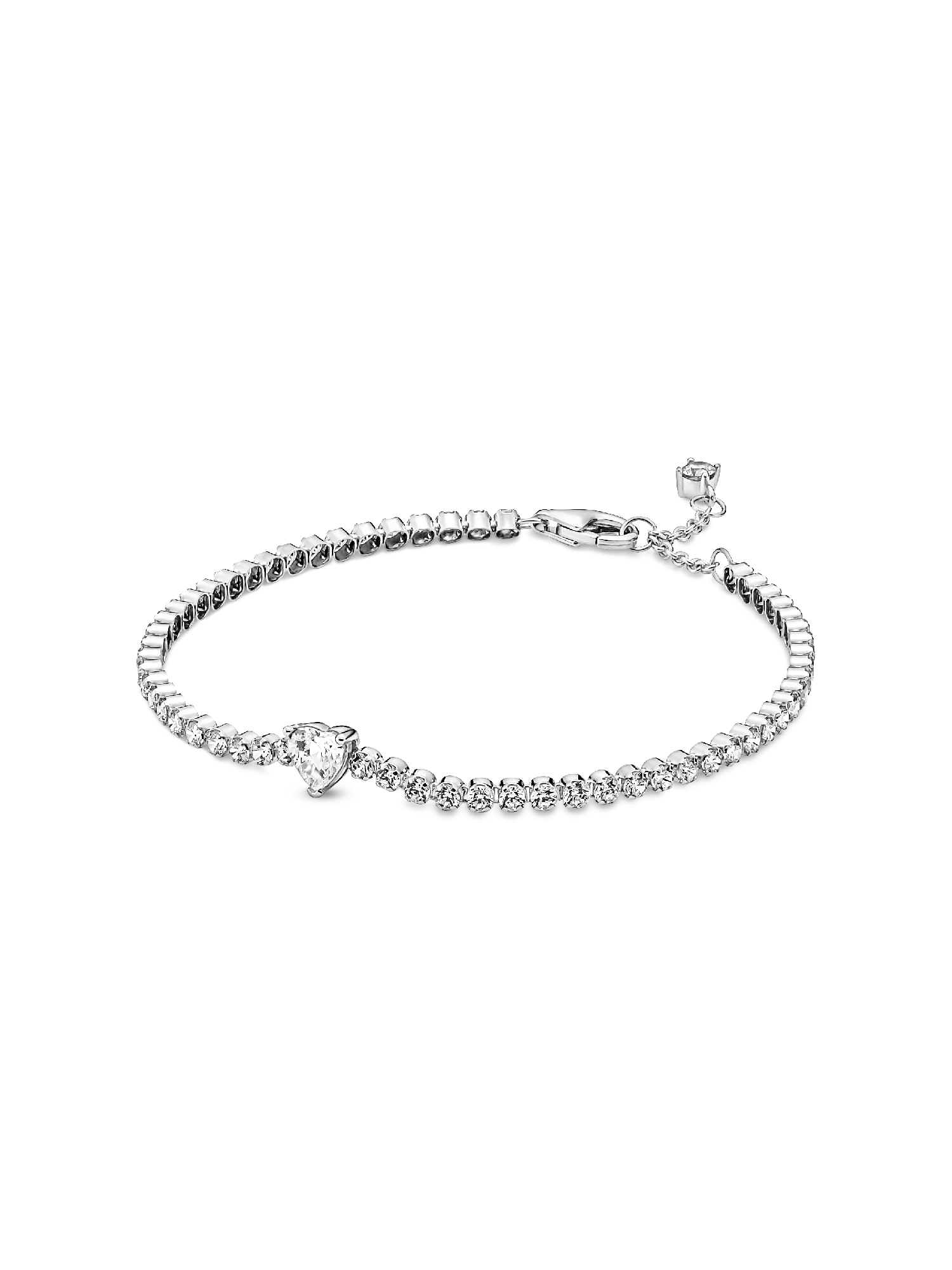 Sparkling Heart Tennis Bracelet | Sterling silver | Pandora HK