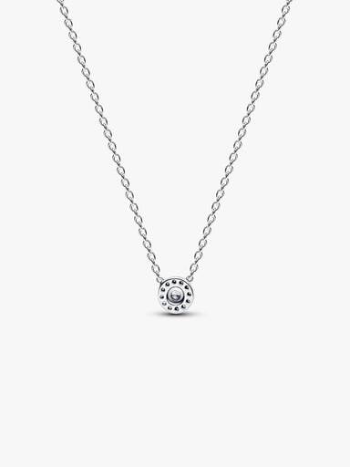Round Pavé Halo Collier Necklace