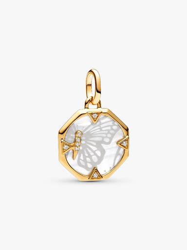 Pearlescent Butterfly Medallion Charm