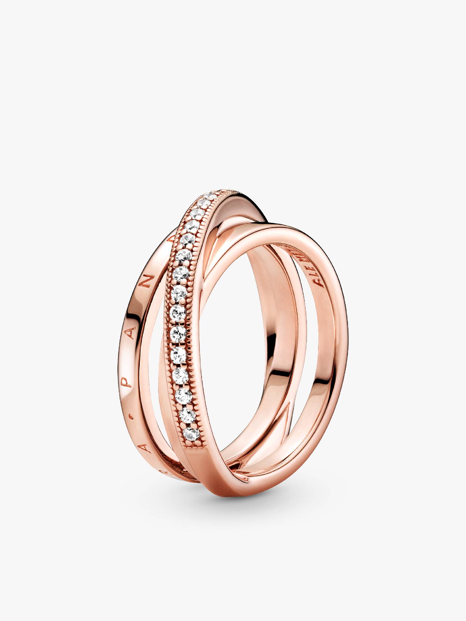 Crossover Pavé Triple Band Ring