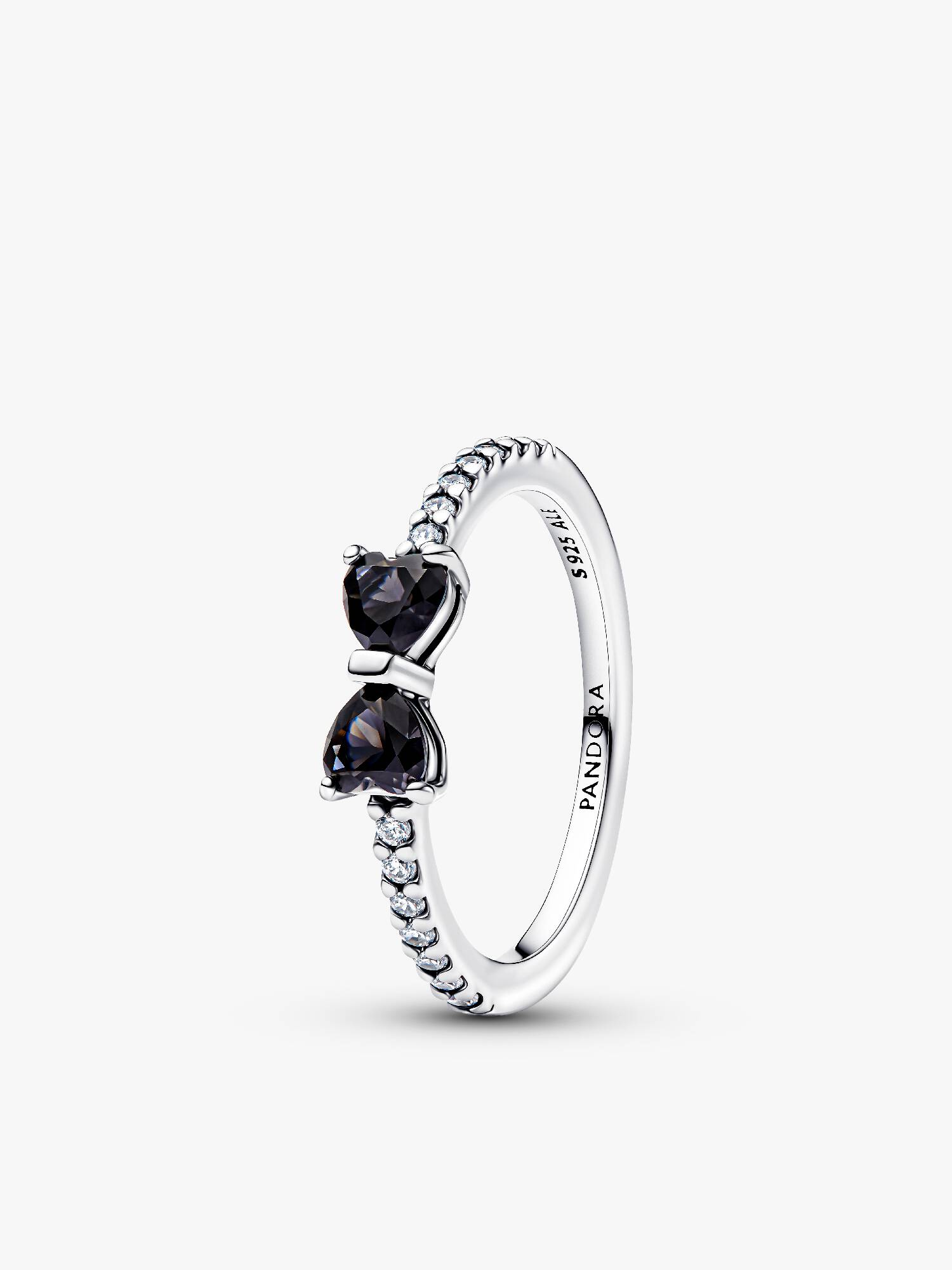Sparkling Black Bow Ring
