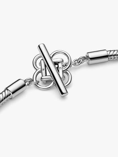 Pandora Moments Peace Knot T-bar Snake Chain Bracelet