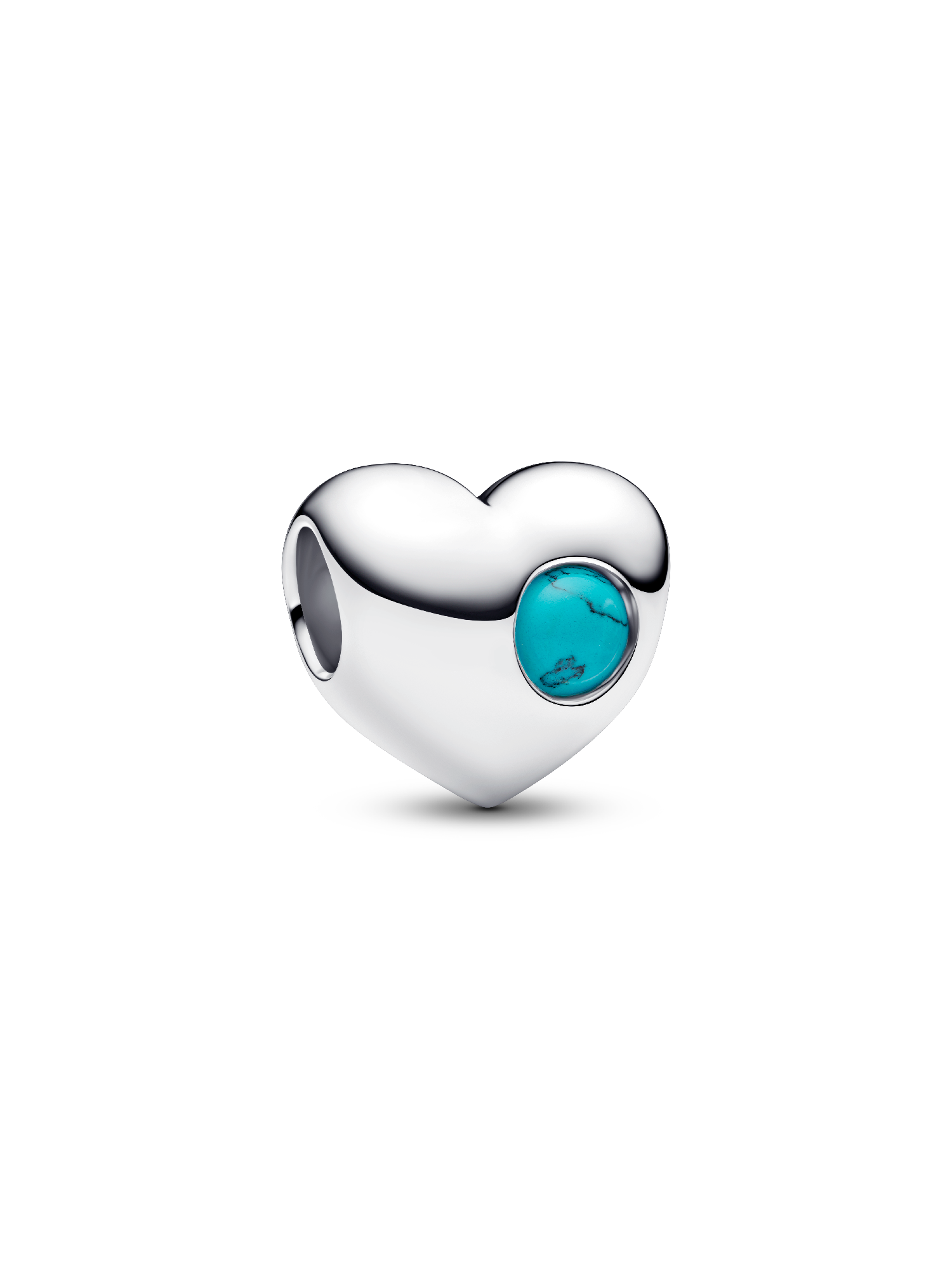 Engravable Turquoise Blue Stone Heart Charm