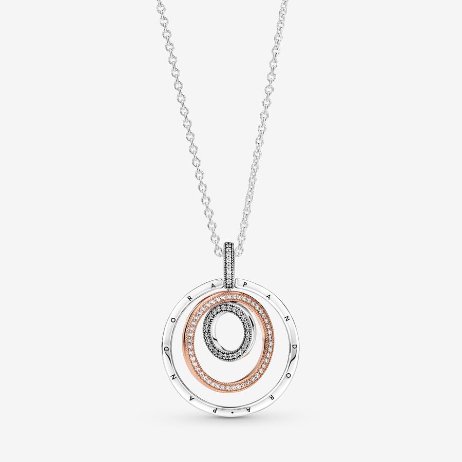 Two-tone Circles Pendant & Necklace image number 0