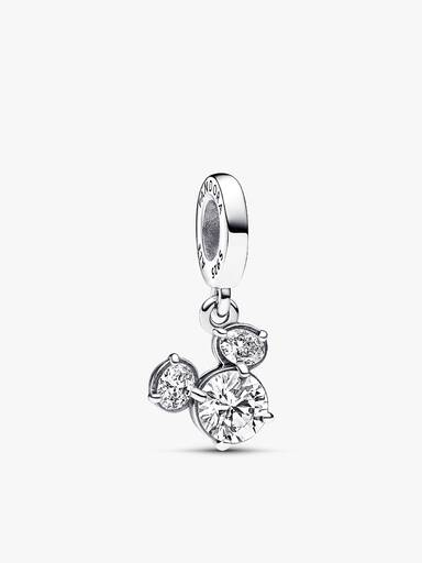Disney Mickey Mouse Sparkling Head Silhouette Pendant Necklace Set