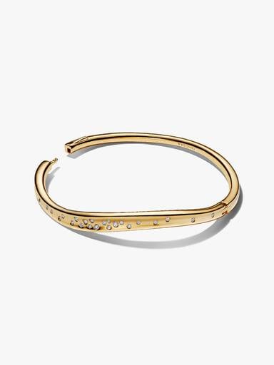Organically Shaped Stone-Set Bangle