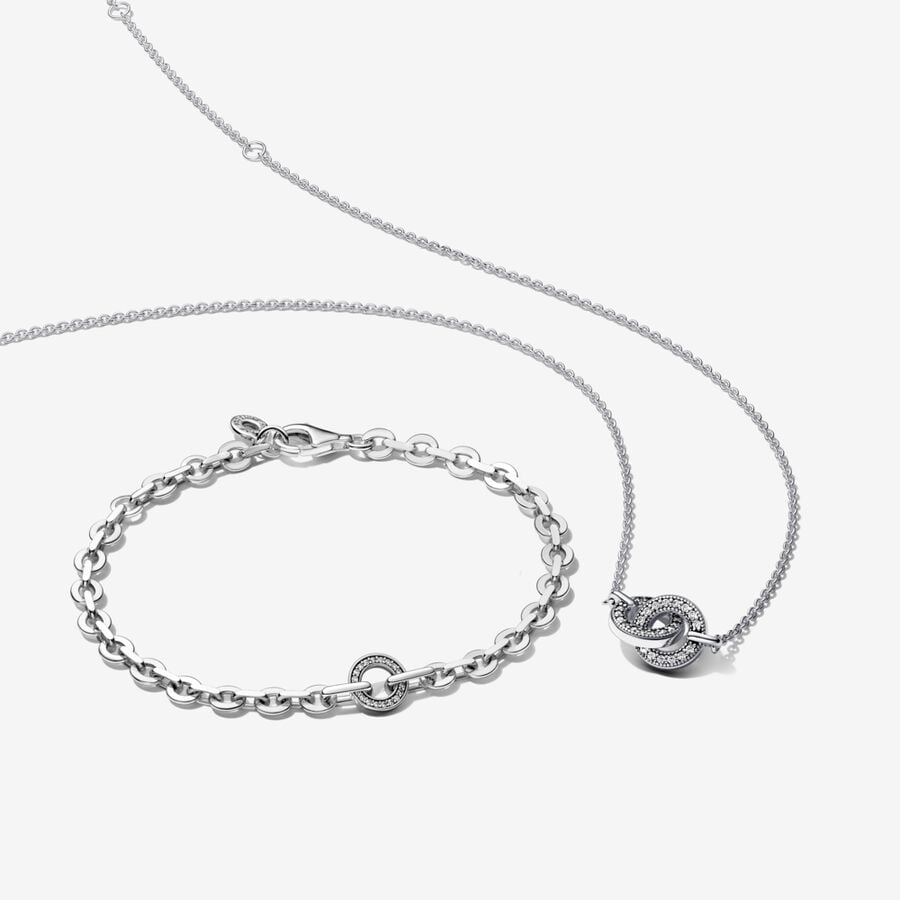 Pandora Signature Bold Bracelet and Necklace Set image number 0