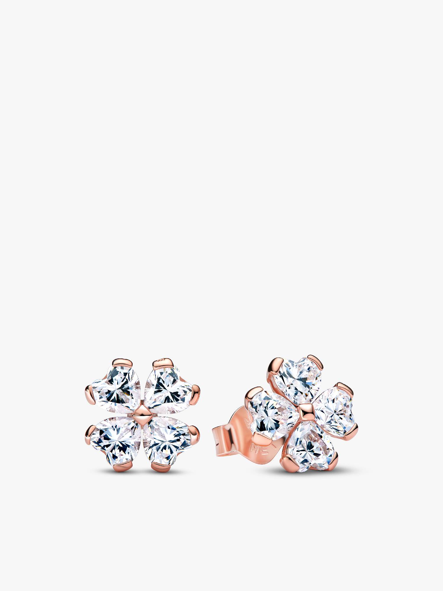 Sparkling Lucky Clover Stud Earrings
