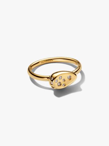 Small Stone-Set Oval Signet Ring