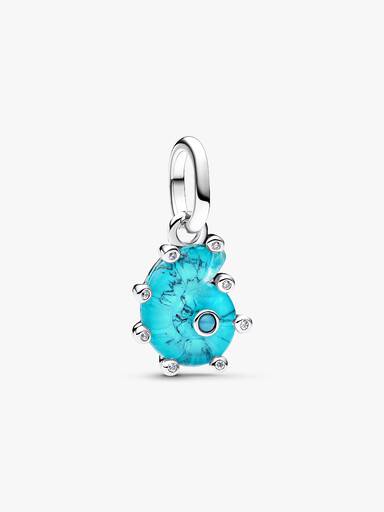 藍色 Murano 琉璃海螺吊飾