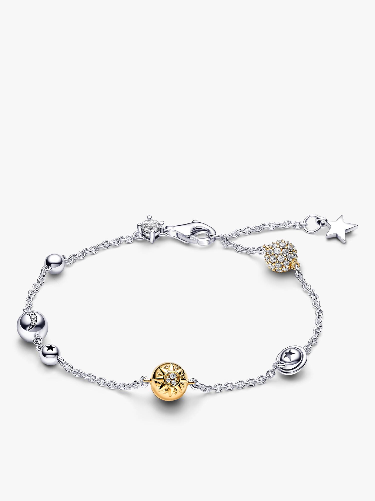 Two-tone Sparkling Solar System Chain Bracelet