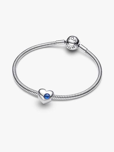 Engravable Blue Stone Heart Charm