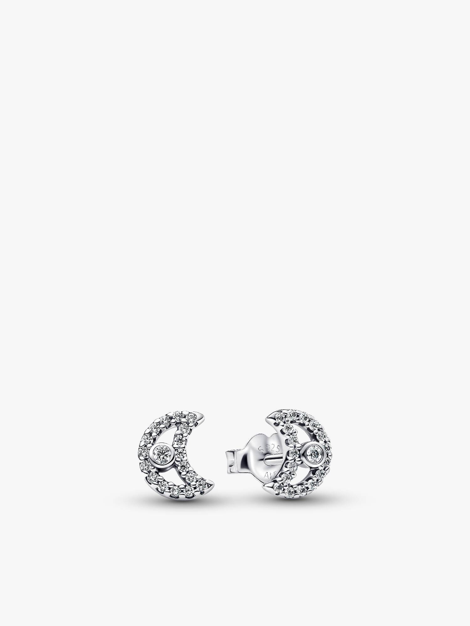 Sparkling Moon Stud Earrings