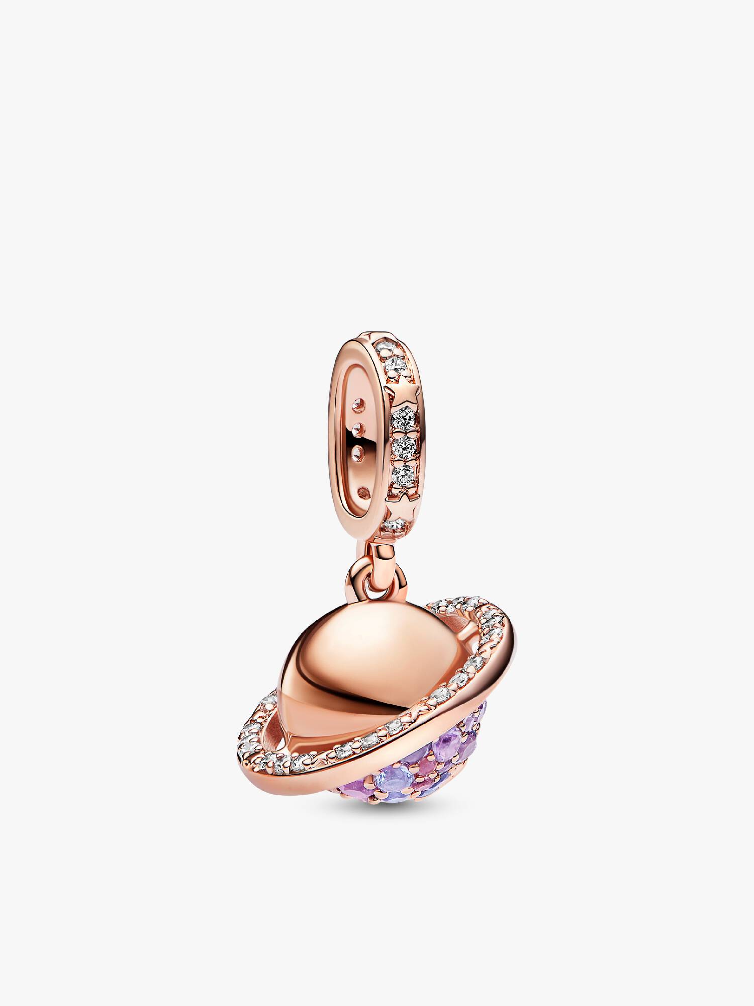 Planet Saturn Sparkling Dangle Charm