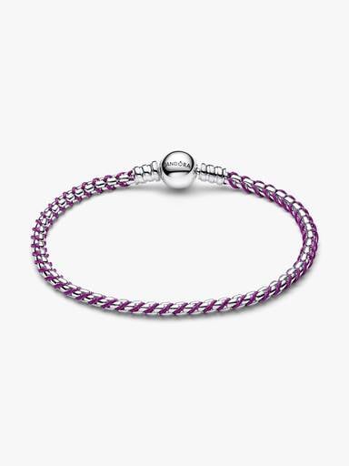 Purple Cord Box Chain Bracelet