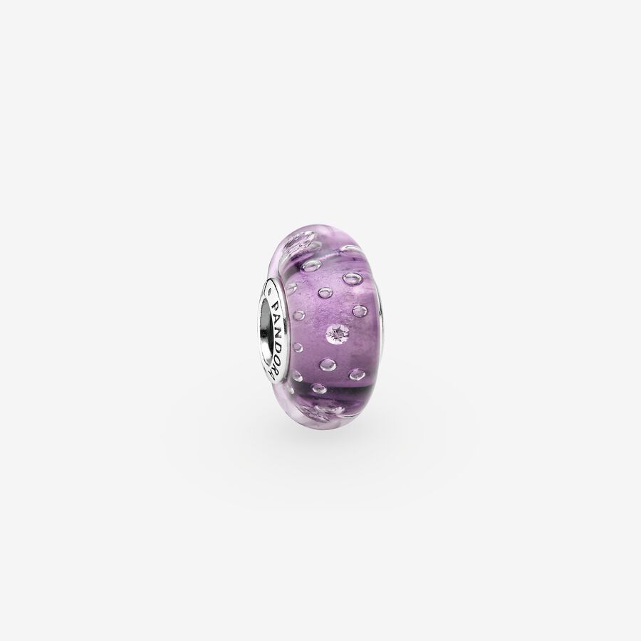 Purple Fizzle Murano Charm image number 0