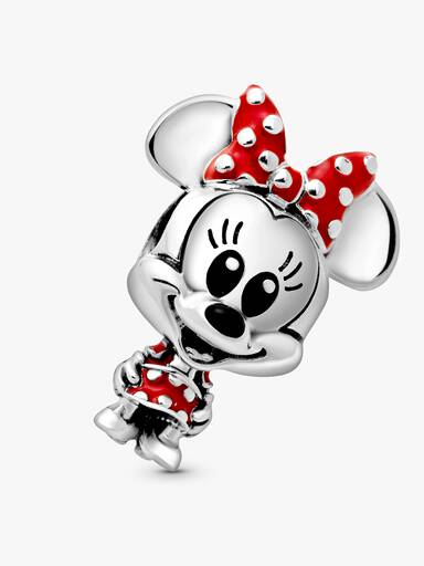 Disney Minnie sterling silver charm with red and black enamel