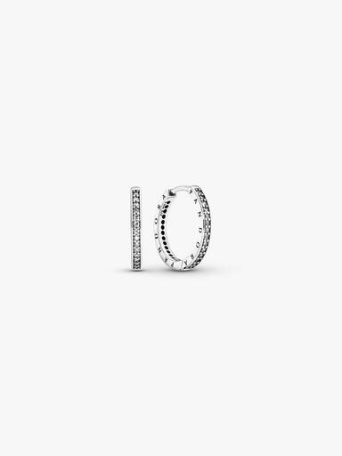 Pandora Logo 寶石耳環圈
