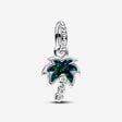Opalescent Green Palm Tree Dangle Charm