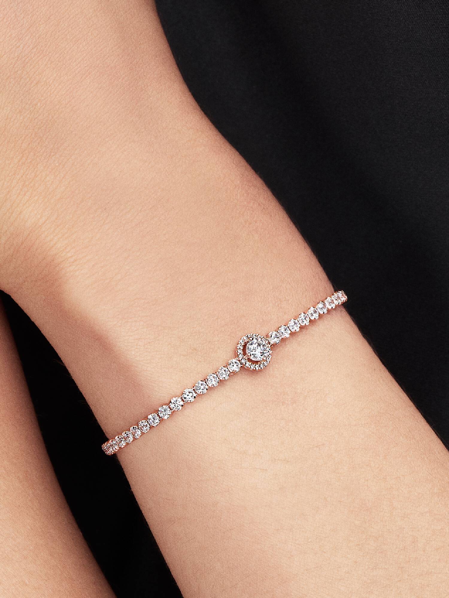 Sparkling Halo Tennis Bracelet