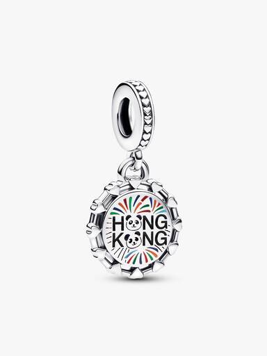 Hong Kong Fireworks & Pandas Dangle Charm