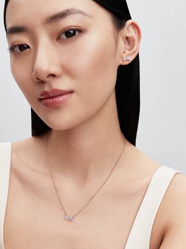 Sparkling Small Bow Stud Earrings