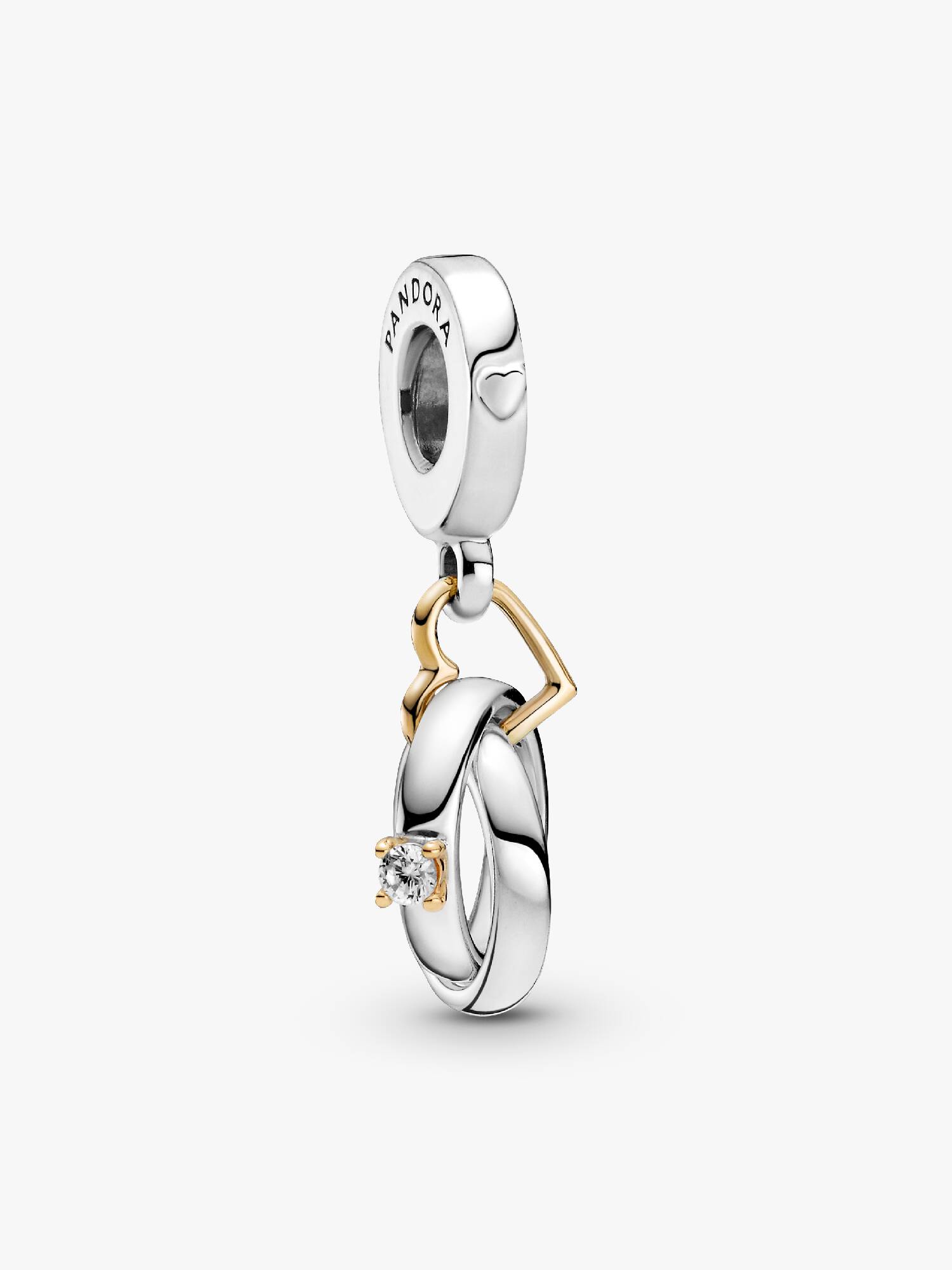 Two-tone Wedding Rings Dangle Charm